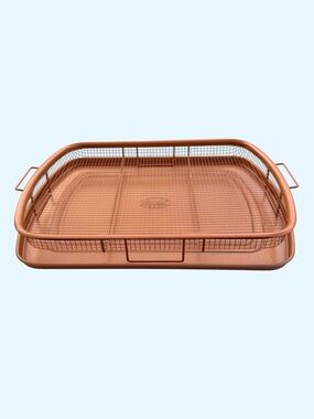 Gotham Steel Pro XL Nonstick Ceramic Copper Crisper Tray ~ 2-Piece Set